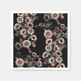 Barock Inspiriert Botanische Weichpinke und Grüntö Serviette