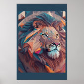 Barock Lion Head | Geometrische Konstruktivismus K Poster (Vorne)
