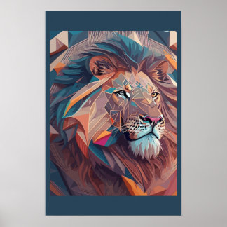 Barock Lion Head | Geometrische Konstruktivismus K Poster