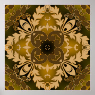 Barock nahtloses Muster. Vintage verzierte Glühen Poster