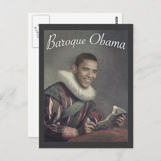 Barock Obama Postkarte (Vorne/Hinten)