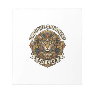 Barock-Ornament Katze Katzenliebhaber-Geschenk - B Notizblock