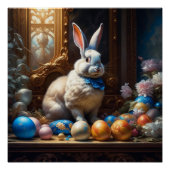 Barock Ostern Bunny mit Eiern Poster (Vorderseite)