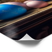 Barock Ostern Bunny mit Eiern Poster (Ecke)