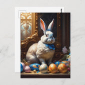 Barock Ostern Bunny mit Eiern Postkarte (Vorne/Hinten)
