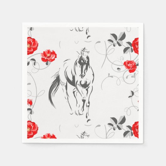 Barock-Pferdepapier Napkins Serviette (Vorderseite)