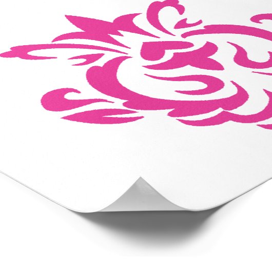 Barock Pink Print Poster (Ecke)