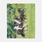 Barock Pinto Pferde Herde mit Niedlichem Foal Gall Fleecedecke (Vorderseite)