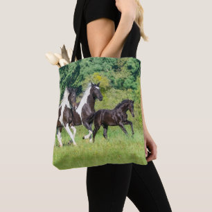 Barock Pinto Pferde Herde mit Niedlichem Foal Gall Tasche
