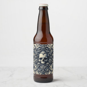 Barock Punk - Gothic Skull Kissen Bierflaschenetikett