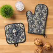 Barock Punk - Gotisch Viktorianisch Ofenhandschuh & Topflappen-Set (Oben Unten)