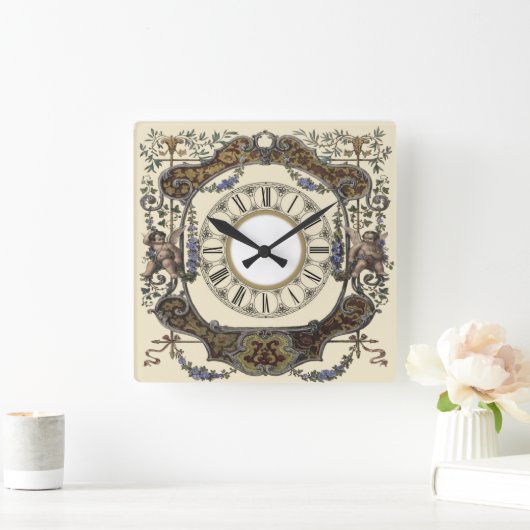 Barock Quadratische Wanduhr (Zuhause)