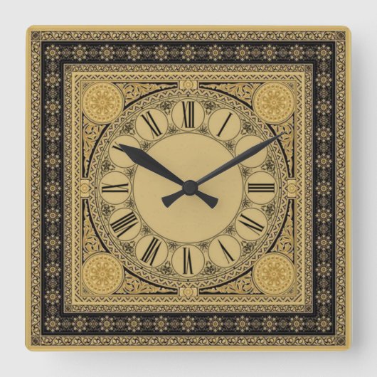 Barock Quadratische Wanduhr (Vorderseite)