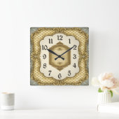 Barock Quadratische Wanduhr (Zuhause)