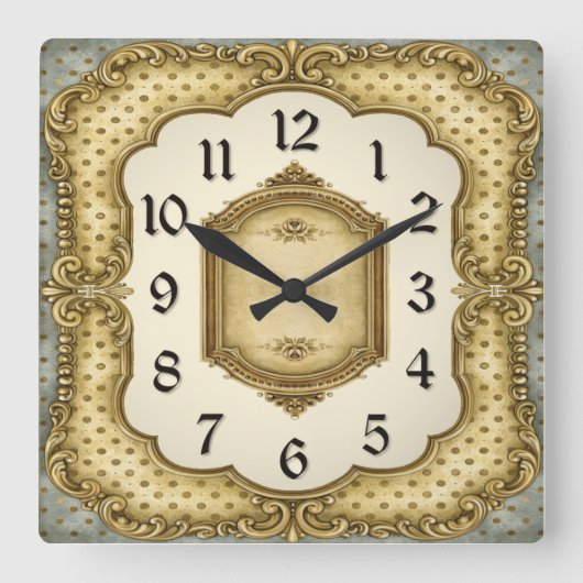 Barock Quadratische Wanduhr (Vorderseite)