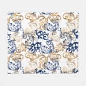 Barock-Retro-Klassiker-Muster Fleecedecke (Vorderseite (Horizontal))