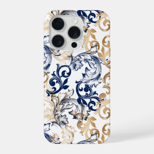 Barock-Retro-Klassiker-Muster  iPhone Hülle (Rückseite)
