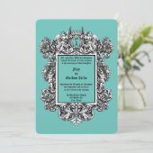 Barock Rokoko 17. Jh. Einladung (Stehend Vorderseite)