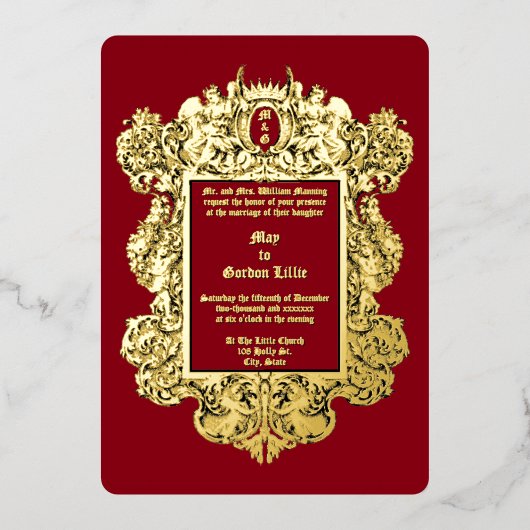 Barock Rokoko 17. Jh. Folieneinladung (Vorderseite)