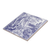 Barock Rokoko Boucher Pastoral Blue & White Fliese (Seite)