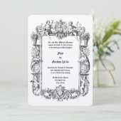 Barock Rokoko Cherubs - Rahmen-Border des 17. Jahr Einladung (Stehend Vorderseite)