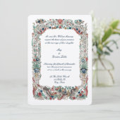 Barock Rokoko Color Floral Altar Border Einladung (Stehend Vorderseite)