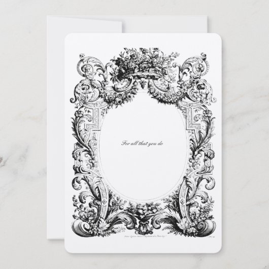 Barock-Rokoko Danke Kartenvorlage (Rückseite)