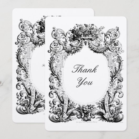 Barock-Rokoko Danke Kartenvorlage (Vorne/Hinten)