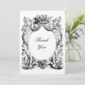 Barock-Rokoko Danke Kartenvorlage (Stehend Vorderseite)