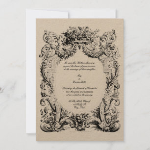 Barock-Rokoko-Hochzeitseinladungsvorlage Einladung