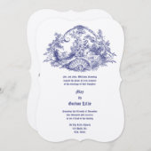 Barock-Rokoko-Paar in Cartouche-Rahmen Einladung (Vorne/Hinten)