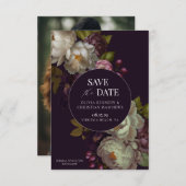 Barock Romantisches Foto Save the Date Karte (Vorne/Hinten)