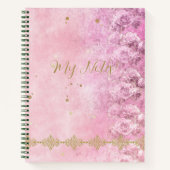 Barock, Rose, Grunge, Damask - Notebook Notizblock (Vorderseite)