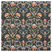 Barock schwarzer Blumen-Damask Stoff (Muster)