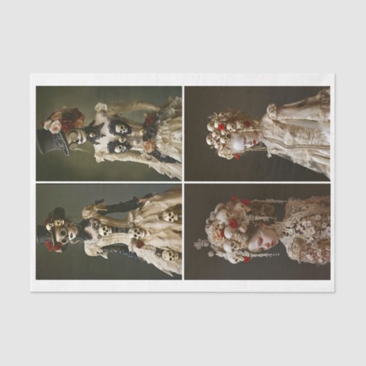 Barock & Steampunk Frauen & Skulls DQ7L Decoupage Seidenpapier (Vorderseite)