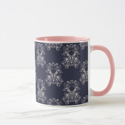 Barock-Stil Marine Muster. Tasse (Rechts)