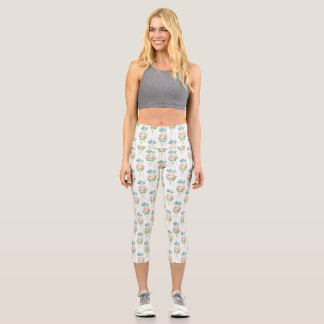 Barock-Tapete-Blume Capri Leggings