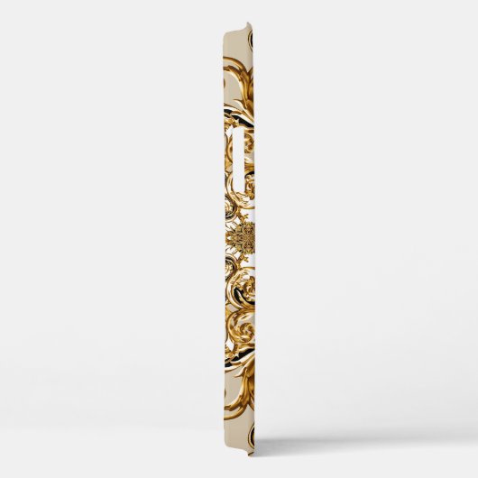 Barock trifft Leopard: Goldener Hintergrund Case-Mate iPhone Hülle (Rückseite / Rechts)