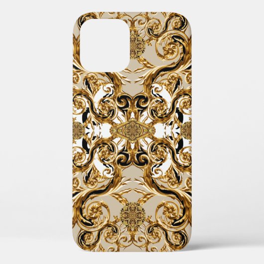 Barock trifft Leopard: Goldener Hintergrund Case-Mate iPhone Hülle (Rückseite)