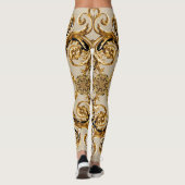 Barock trifft Leopard: Goldener Hintergrund Leggings (Rückseite)