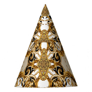 Barock trifft Leopard: Goldener Hintergrund Partyhütchen