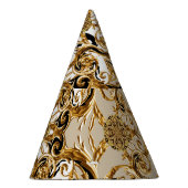 Barock trifft Leopard: Goldener Hintergrund Partyhütchen (Rechts)