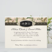 Barock Vintag Lily Gold Save the Date Einladung (Stehend Vorderseite)