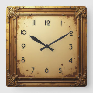 Barock Vintage Quadratische Wanduhr