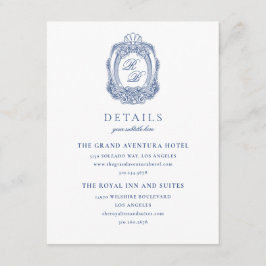 Barock Wappen Französisch Blauer Hochzeitstag Begleitkarte