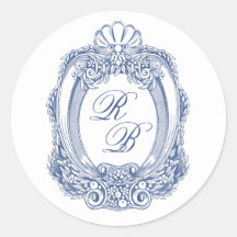 Barock Wappen Französisch Blue Initials Antique We