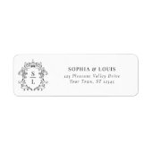 Barock Wappen Monogram Wedding Rücksendeadresse (Vorne)