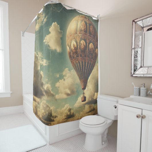 🎈 Barockaufstieg - surrealistische Traumlandschaf Duschvorhang (Beispiel)