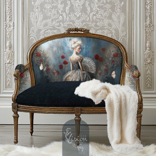 Barockballett, Eleganter Rokoko Portrait & Poppies Seidenpapier