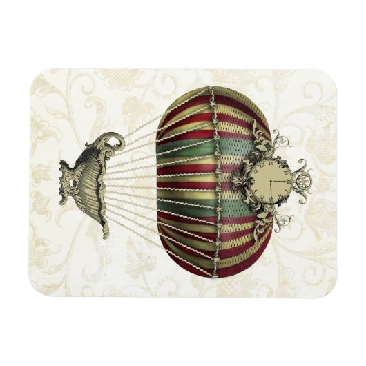 Barockballon mit Uhr Magnet (Horizontal)